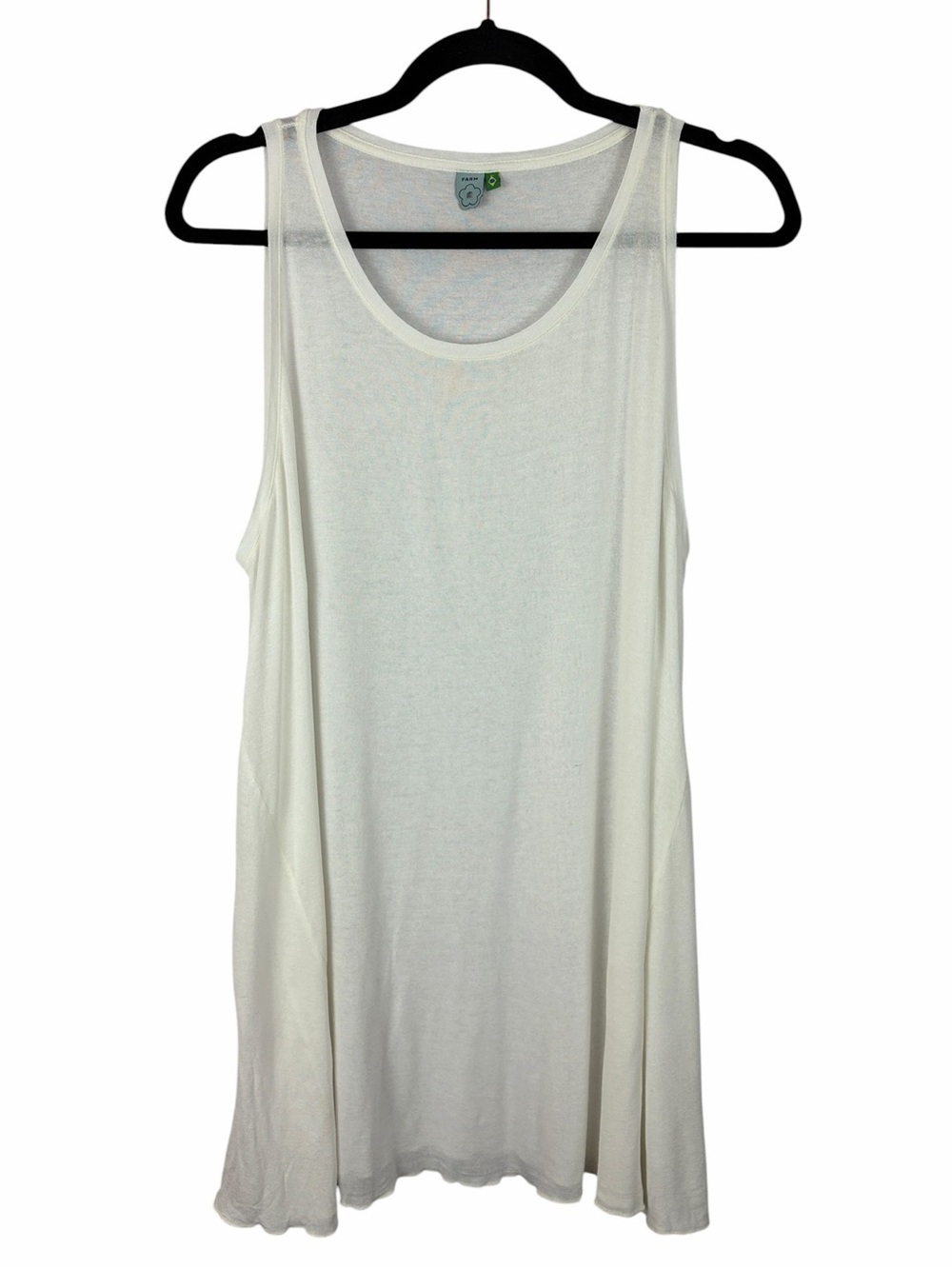 FARM Rio White Sleeveless Swing Tank Dress Size Medium Lightweight Minimalist